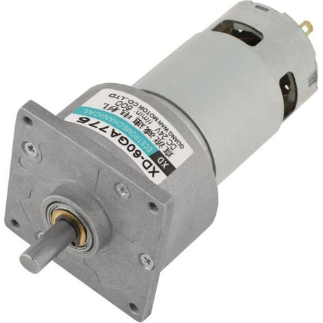 Mini moteur à engrenages CC 12V/24V 35 W, moteurs à engrenages pour automatisation industrielle, moteur à couple élevé réglable en métal, vitesse horaire/antihoraire (24V 600 tr/min) (1/5)