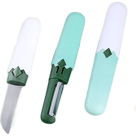 UTENSILIO DE COCINA MULTIFUNCIONAL 2 EN 1 CUCHILLO Y PELADOR/CERO PARA FRUTAS Y VERDURAS UTENSILIO DE COCINA MULTIFUNCIONAL 2 EN 1 CUCHILLO Y PELADOR/CERO PARA FRUTAS Y VERDURAS VERDE-ROSA