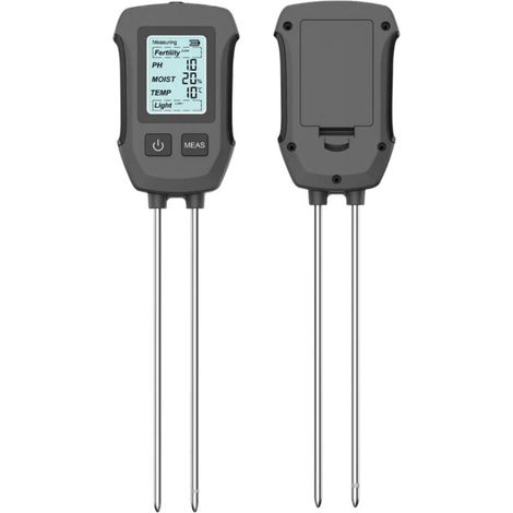 Testeur de Sol Numérique 5-en-1, Mesure pH du Sol, Humidité, Température, Lumière et Fertilité (NPK), pour Jardinage, Agriculture, Plantes d'Intérieur, Écran LCD (1/5)