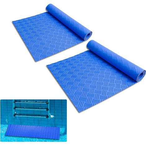 Juego de 2 alfombrillas para escaleras de piscina, 90 x 40 cm, protección para escaleras de piscina, alfombrilla antideslizante para escaleras, alfombrilla para piscina con textura antideslizante, apt (1/5)