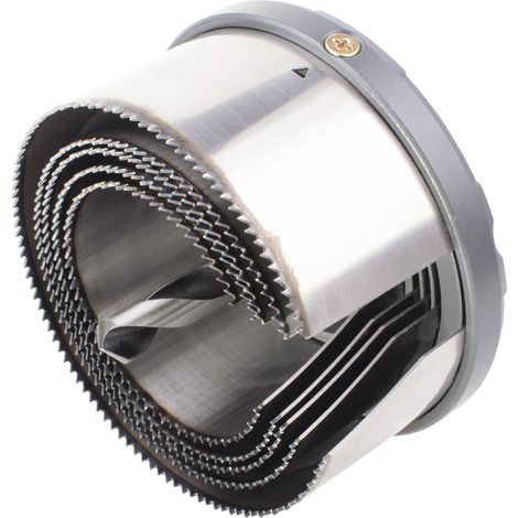wolfcraft - Scie Cloche Multi-Lames - Diamètre 60. 68. 74. 80. 95 mm - Profondeur de coupe 40 mm. Foret Centreur - réf. 2155000