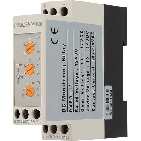 JSSEVN-Relé de monitoreo de voltaje, protector de subtensión de 12 V CC, relé de protección contra sobretensión y subtensión (disyuntor).