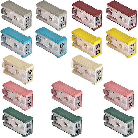 18er-Packung Mini-Schlitzsicherungen für Kraftfahrzeuge, 15A-60A, 32V, verschiedene Ersatzsicherungen für Autos (1/5)