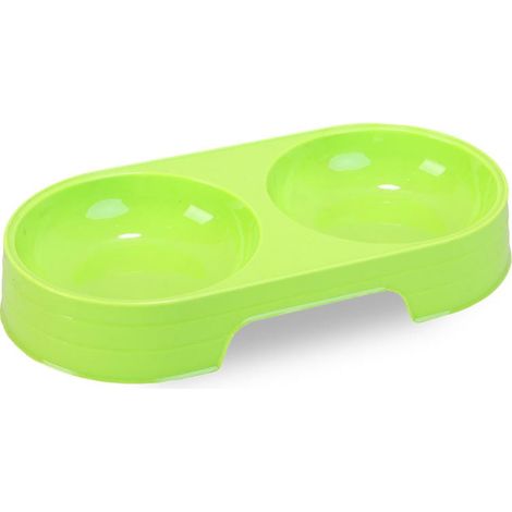 Ciotola doppia verde per cani di piccola taglia, 200 ml (1/4)