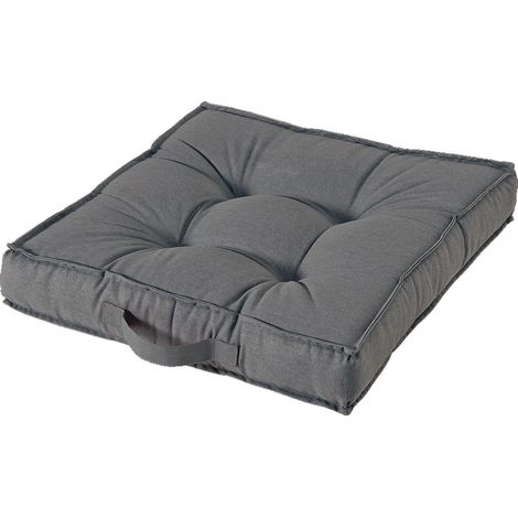 Quadratkissen in gepolsterter Baumwolle 50x50 cm mit Wohnzimmergriff - Grey