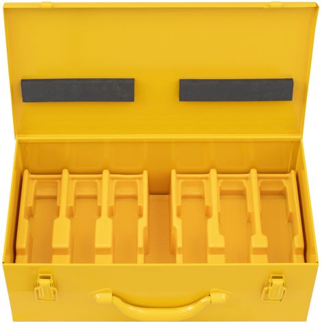Rems – Coffret métallique de rangement pour 6 mâchoires à sertir – Boîtier en acier avec insert pour pinces et compartiment coupe-tube jusqu'à 42mm