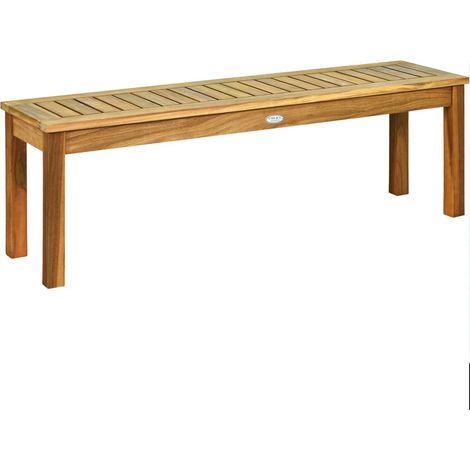 COSTWAY Panca in Legno di Acaica, Panchina da Giardino Senza Schienale, Ideale per Sala da Pranzo Ingresso Piscina Giardino (Senza traversa di collegamento) (1/5)