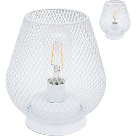 Lampe veilleuse d'ambiance en fer forgé style scandinave LED vintage minimaliste pour chambre et cantine blanc (1/5)
