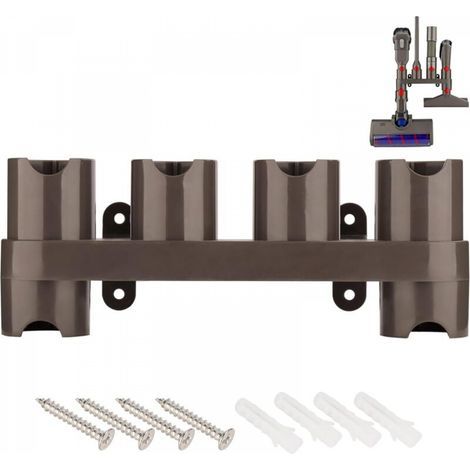 Support mural pour aspirateur sans fil Dyson V15, V7, V8, V10, V11, SV10, SV11, station d'accueil, rangement pour brosses et accessoires (6 compartiments) (1/3)