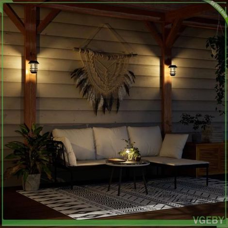 4008187 Lanternes murales solaires d'extérieur 2 pcs blanc (1/5)