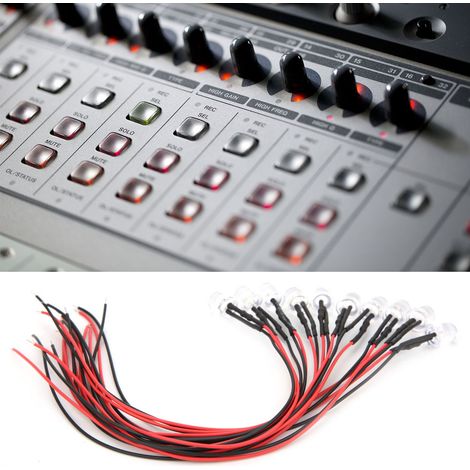 50 Stück 12V chromatische LED-Perlen mit einem Durchmesser von 8 mm und ein 20 cm langes Anschlusskabel aus 26AWG für industrielle Anwendungen (weiß und orange) (1/5)