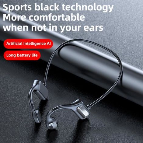 Casque à Conduction Osseuse sans Fil avec Bluetooth, Écouteur Sport Bluetooth 5.2, Noir (1/4)