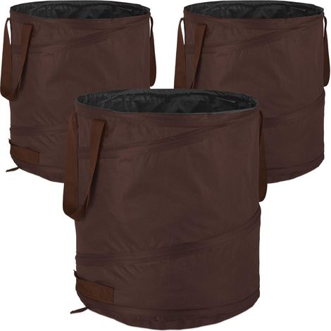 3 uds. Sacos de jardín de 85 litros color marrón