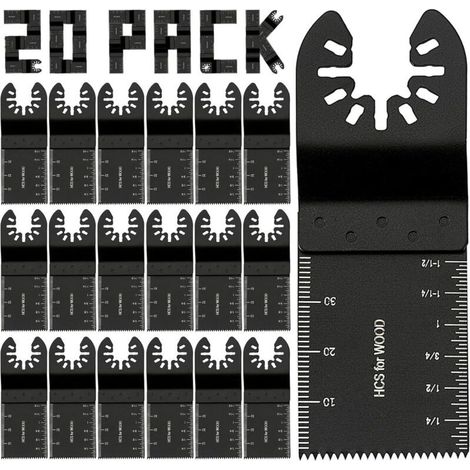 Lot de 20 lames de scie oscillantes universelles à dégagement rapide, compatibles Fein, Dremel, Dewalt, Makita, Milwaukee, Ryobi (1/5)