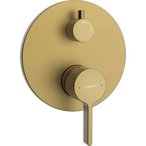 Sapho Iconic - Unterputzarmatur, für 2 Verbraucher, mit Einbaukörper, Gold matt AF042GB