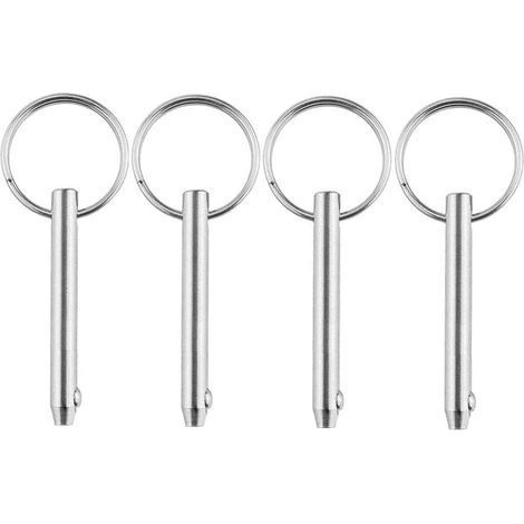 4 Pcs Goupilles à dégagement rapide Broches à dégagement marin rapide en acier inoxydable avec extrémité à boule à ressort accessoires de verrouillage, goupille de verrouillage à bille(8 x 72 mm) (1/4)