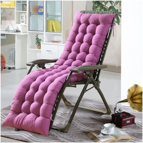 (Violet)Coussin Bain de Soleil Jardin Pliable Anti-Dérapant Modèle - Epais Confort - 48x170cm - Violet (1/4)