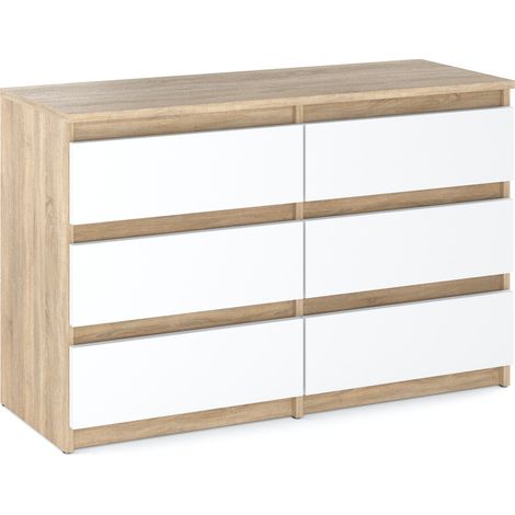Cassettiera Sonoma in rovere bianco opaco, 100 cm, mobile TV per soggiorno.