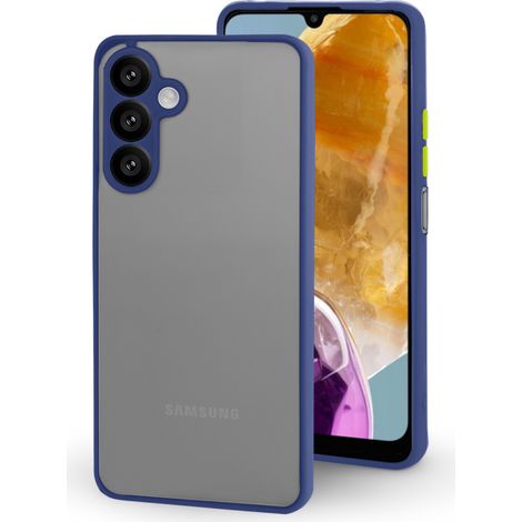Silikonhülle für Samsung Galaxy M15 5G, mit Kameraschutz, Transparent/Blau (1/3)