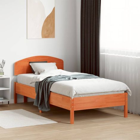 vidaXL Letto senza Materasso Marrone Cera 75x190 cm in Legno di Pino (1/5)