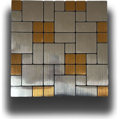 Piastrelle 3D Autoadesive in PET acustiche e isolanti 30x30cm (4mm spessore) MOSAICO GOLD SILVER