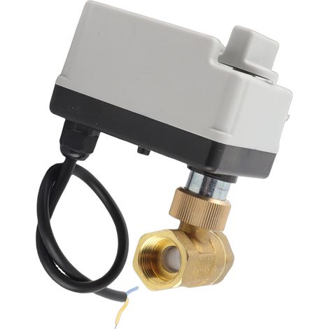 Vanne à billes motorisée électrique 2 voies ouverte normalement auto manuelle DN15 220V AC laiton ABS filetage 1/2 pouce IP54 (1/5)