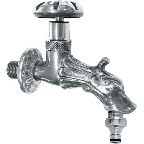 Rubinetto per Fontana da Giardino in Ottone Cromato con Attacco Rapido Morelli Neoclassico (1/2)