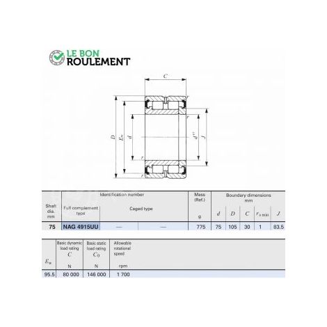 Roulement à rouleaux cylindriques NAG4915-UU-IKO