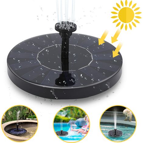 Wolketon SolarPumpe Solarpumpen 1.5W Outdoor Solar Fountain. Birdbath Solar Water Fountain mit 6 Wasserstilen . freistehend schwimmend für Birdbath. Garten. Terrasse