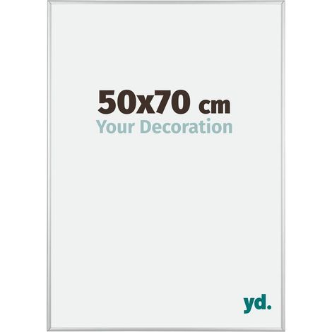 Your Decoration - 50x70 cm - Cadres Photos en Aluminium Avec Verre acrylique - Anti-Reflet - Excellente Qualité - Argent Mat - Cadre Decoration Murale - Kent.