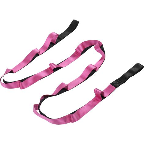 Sangle élastique de yoga en nylon, accessoire de fitness pour la maison, flexibilité et Pilates, rose rouge (1/5)