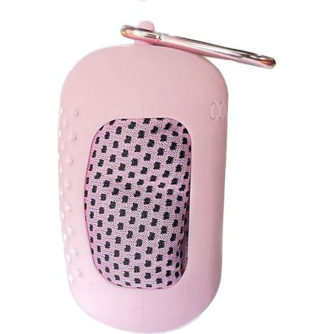 Serviette de Sport Rafraîchissante à Séchage Rapide - Lot de 4 (30x90 cm) avec Étui en Silicone Portable, Serviette Froide pour Fitness, Cyclisme et Running, Modèle Rose-lsw