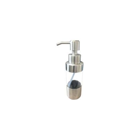 Distributeur de Savon Liquide 500ml ABS et Acier Inoxydable Bouteille Transparente, Rechargeable, Design Élégant pour Salle de Bain