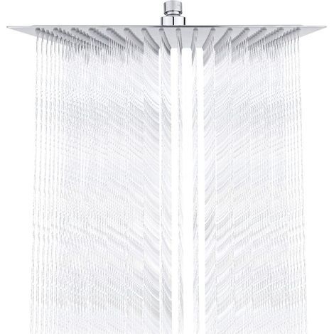 Garden FutureTete de Douche Inox - Economie d'Eau, Pommeau Carré 30CM, Tete Pluie Universelle Filetage 1/2 Pouce, Rotatif 360°, Inclinable 30°, Facile à Installer et à Nettoyer (1/5)