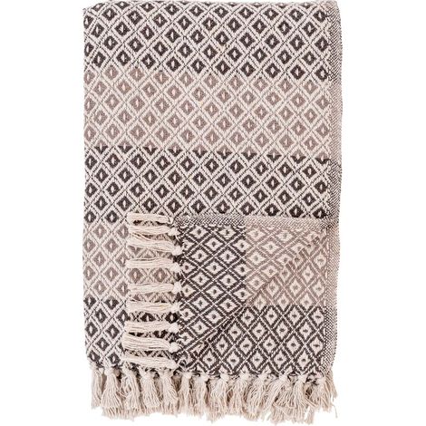Alanya plaid 130x180cm marron, beige, blanc. (1/3)