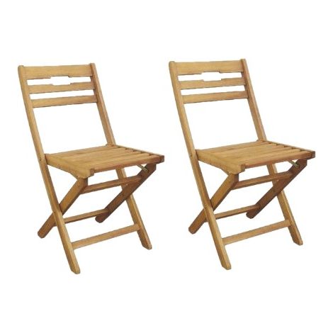 SET 2 SEDIE PIEGHEVOLE IN LEGNO DI ACACIA 50 X 43 X H 83 CM (1/5)