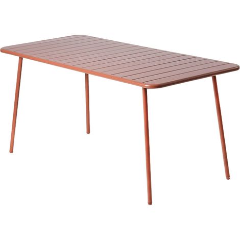 Mesa de jardín, 6 plazas, terracota de 160 cm BERGAME