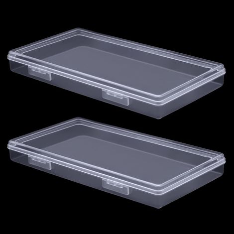 Lot de 2 Boite de Rangement Plastique Transparent avec Couvercle pour Perles Bijoux Artisanat Petits Objets (1/5)