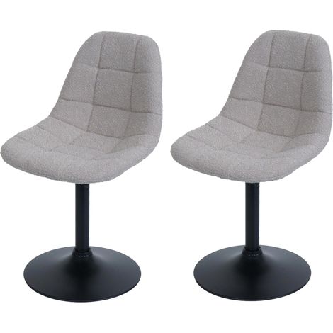 Lot de 2 chaises de salle à manger HWC-A60, chaise de cuisine chaise pivotante, acier MVG tissu/textile bouclé (450g/m²) (1/2)