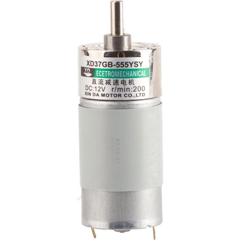 DC 15W Large Torsion Geared Motor CW/CCW 12V 200r/min (1/5)