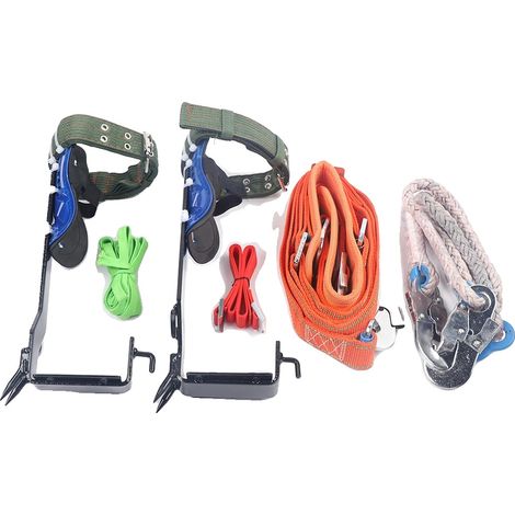 Set di ramponi per arrampicata sugli alberi, cintura di sicurezza, materiali resistenti, arancione (1/2)