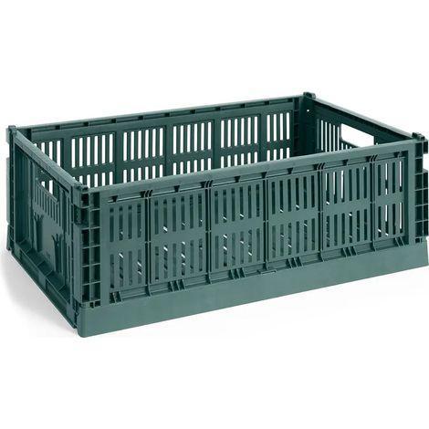 [GEBRAUCHT] B-Ware Hay Korb Kiste Aufbewahrung Dunkelgrün Colour Crate L Recycled Polypropylen