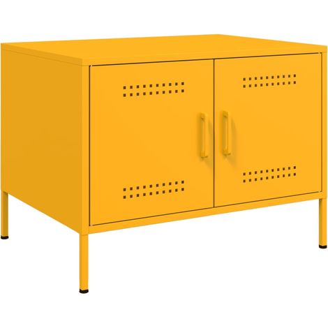 Couchtisch Senfgelb 68x50x50,5 cm Stahl