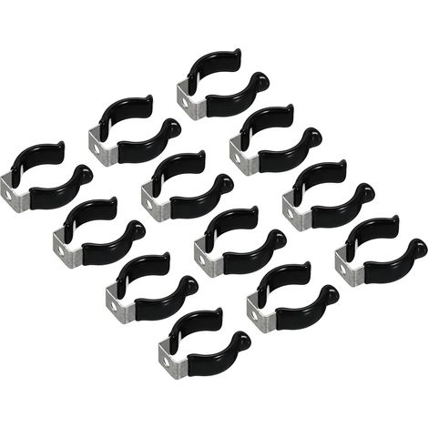 T8 U Clips Support Console pour LED Lumière Ampoule Montage Console Support Inox Acier Fluorescent Tube Support Tuyau Pinces, Noir Paquet de 12 (1/5)