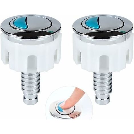 2 pièces bouton de chasse d'eau de toilette, boutons de chasse d'eau de remplacement, bouton poussoir de toilette facile à installer, accessoires de bouton de chasse d'eau de toilette pour (1/5)