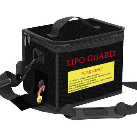 Lipo-sichere Tasche, flammhemmend und explosionsgeschützt, Lipo-Tasche, Batteriefach, Anti-Feuer-Tasche, Schutz-Batterietasche mit Doppelverschluss und verstellbarem Schultergurt zum Laden und Aufbewa (1/5)