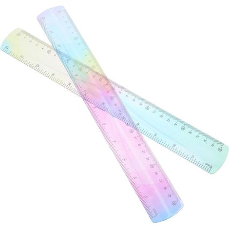 2 règles flexibles, 30 cm, en PVC, colorées et résistantes, pour (1/5)