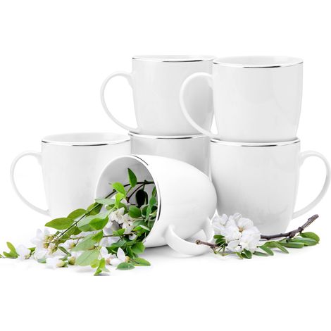 KONSIMO BOSS Becher-Set 380ml 6-tlg 6 Personen Porzellan, Weiß