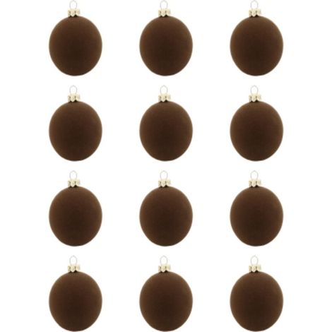 6 cm (2,4 Zoll) große, samtbeflockte Weihnachtskugel aus Kunststoff, dekorativer Schmuck, geeignet für Weihnachtsbäume, Partys, Hochzeiten, Abendveranstaltungen und als Heimdekoration. (1/5)