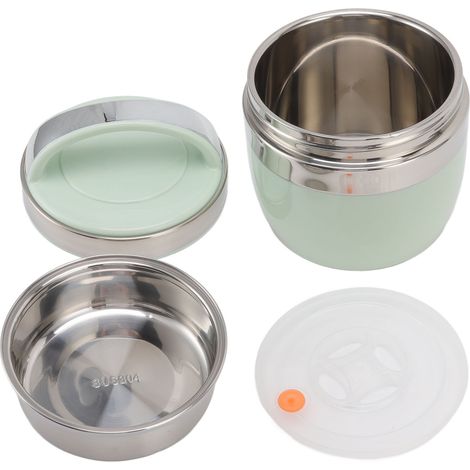Isolierte 1,2-Liter-Lunchbox im Bento-Stil aus Edelstahl 304, für Kinder, Jugendliche und Erwachsene. Farbe: Grün. (1/5)
